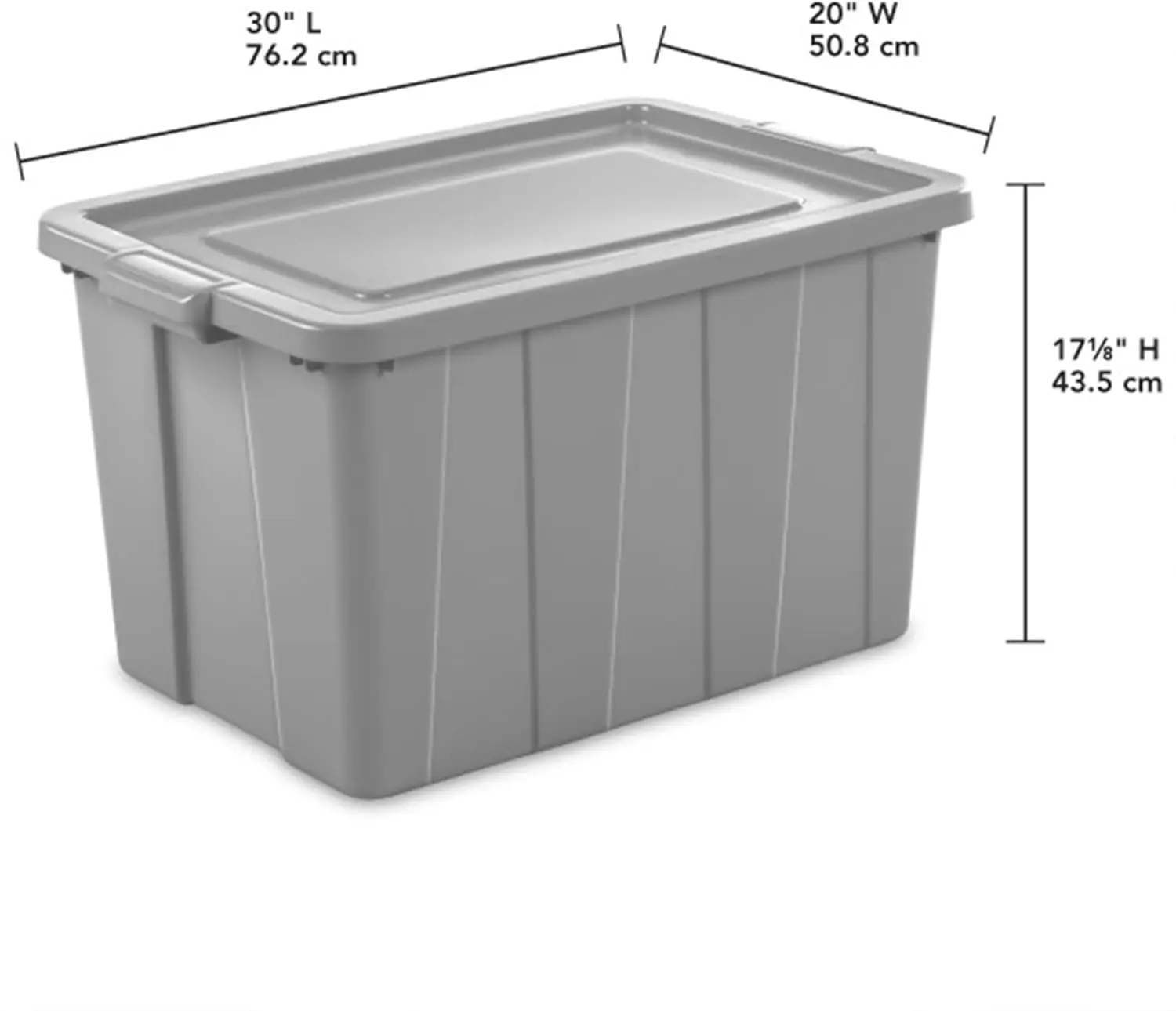 

4 Pack Tuff1 Storage Tote, Stackable Plastic Bin with Lid, 30 Gallon