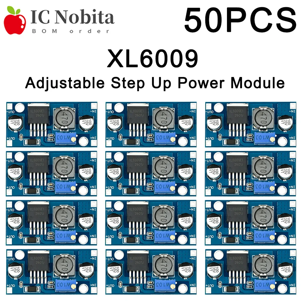 50PCS XL6009 Adjustable Step Up Power Module DC-DC Boost Converter 4A Output Current