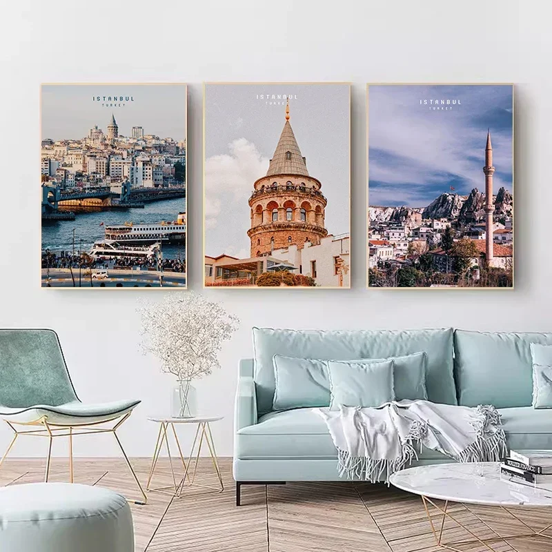 Modern City Travel Istanbul Landscape Posters and Prints Canvas Painting Wall Art Pictures For Living Room Bedroom Home Decor
