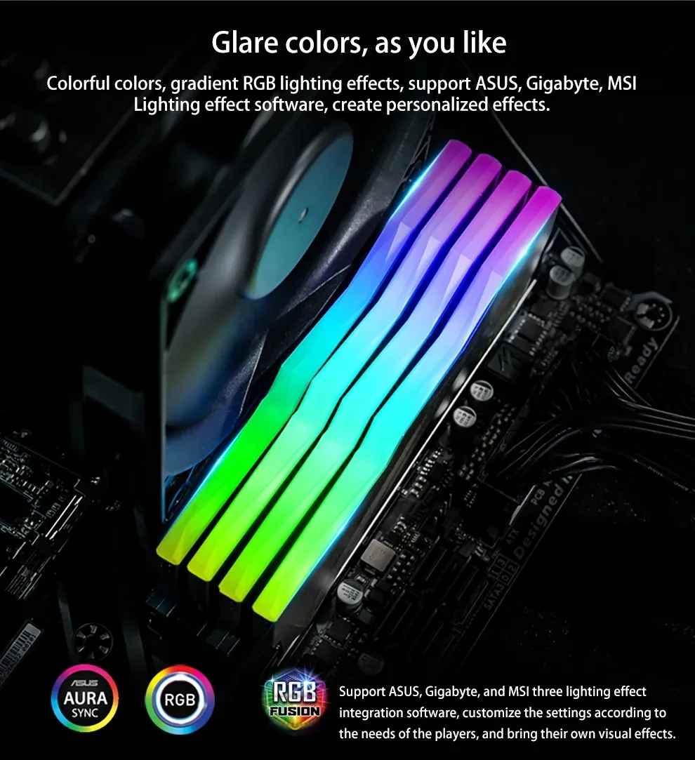 CUSO RGB RAM Memoria DDR4 16GB 3200mhz 8GB 3600mhz Pamięć Dwukanałowy komputer stacjonarny 8GBx2 16GBX2 3200mhz Memoria RAM