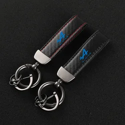 New Car Keychain Buckle Jewelry carbon fiber Leather Keychain for Alpine with logo car accessories