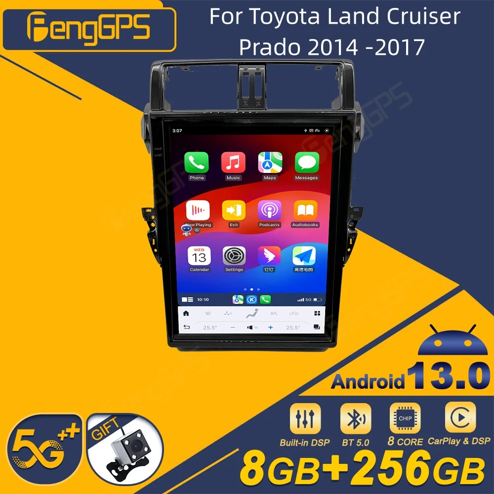 

For Toyota Land Cruiser Prado 2014 -2017 Car Radio Wireless Carplay Android Auto Intelligent System Multimedia Player Stereo GPS
