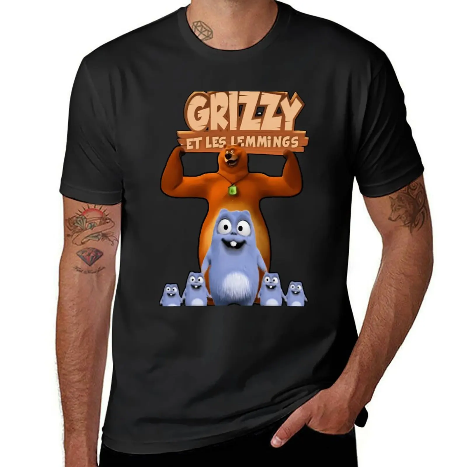 

Grizzy and lemmings Active T-Shirt oversizeds aesthetic clothes men clothings