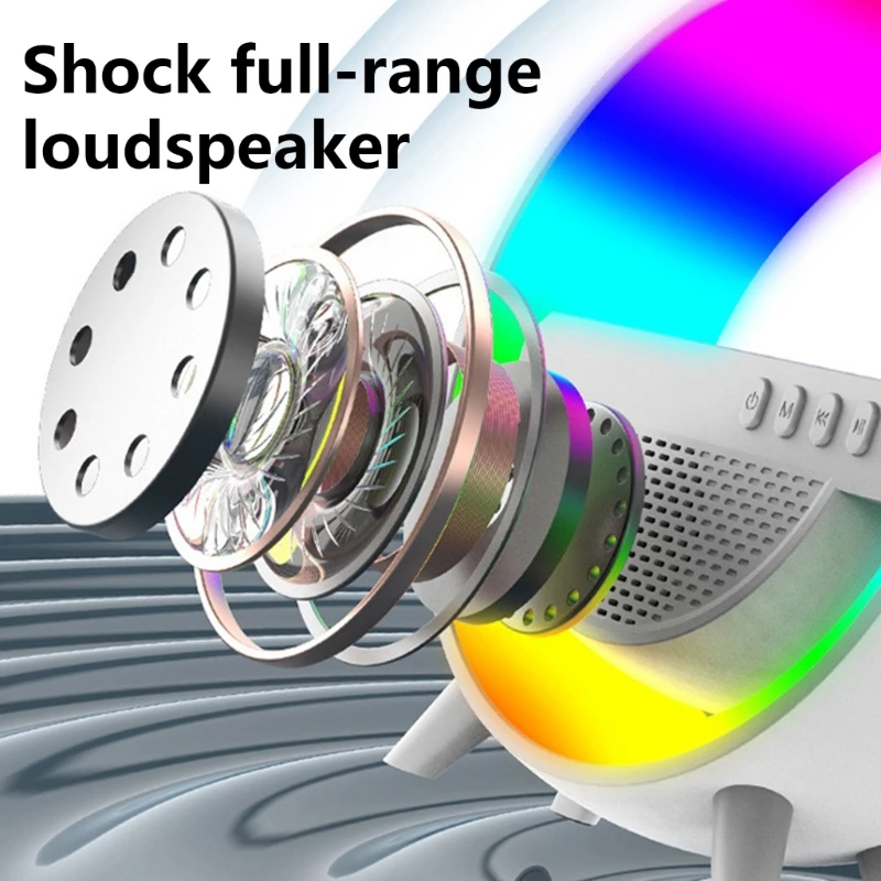 Loa không dây tương thích có micrô khử tiếng ồn, âm thanh HiFi và ánh sáng theo tâm trạng cho các bữa tiệc