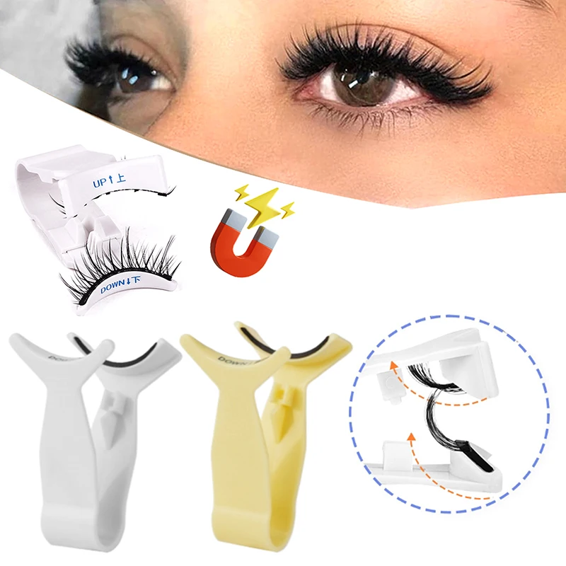 V-shaped Professional Magnetic Eyelashes Extension Applicator False Eyelashes Tweezer Effortless Curler Clip Clamp Makeup Tools