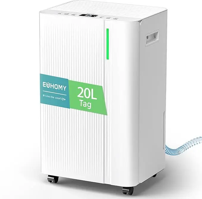 Déshumidificateur électrique 20L pour salons, silencieux et économe en énergie avec 3 modes de fonctionnement, dégivrage de voiture, minuterie incluse