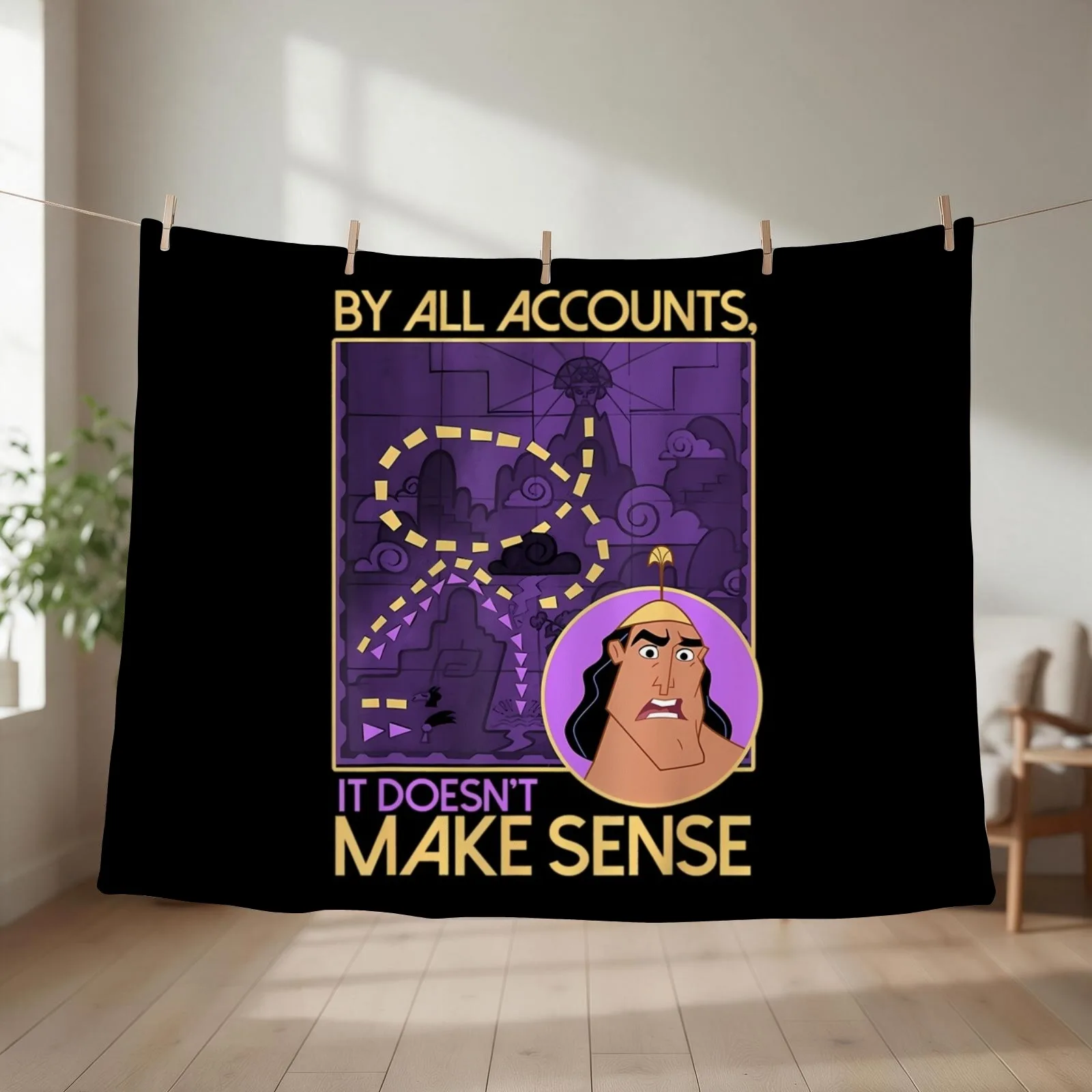 Emperor's New Groove Kronk Doesn't Make Sense \t Throw Blanket couch cozy soft plush fuzzy picnic outdoor blanket