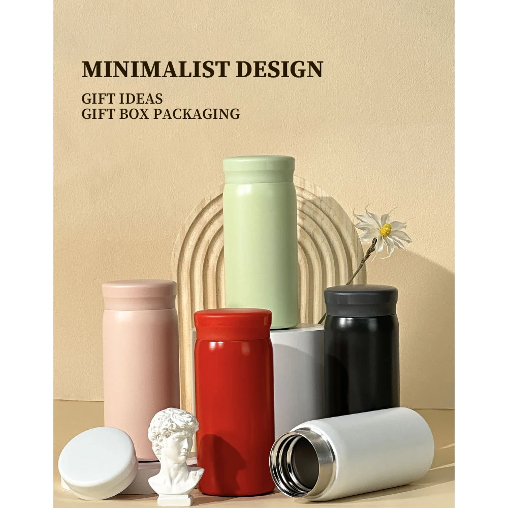 Mini bouteille thermos en acier inoxydable 200 pour filles, gobelet, tasse isotherme pour café, fiole à vide portable, bouteille d'eau, 316 ml