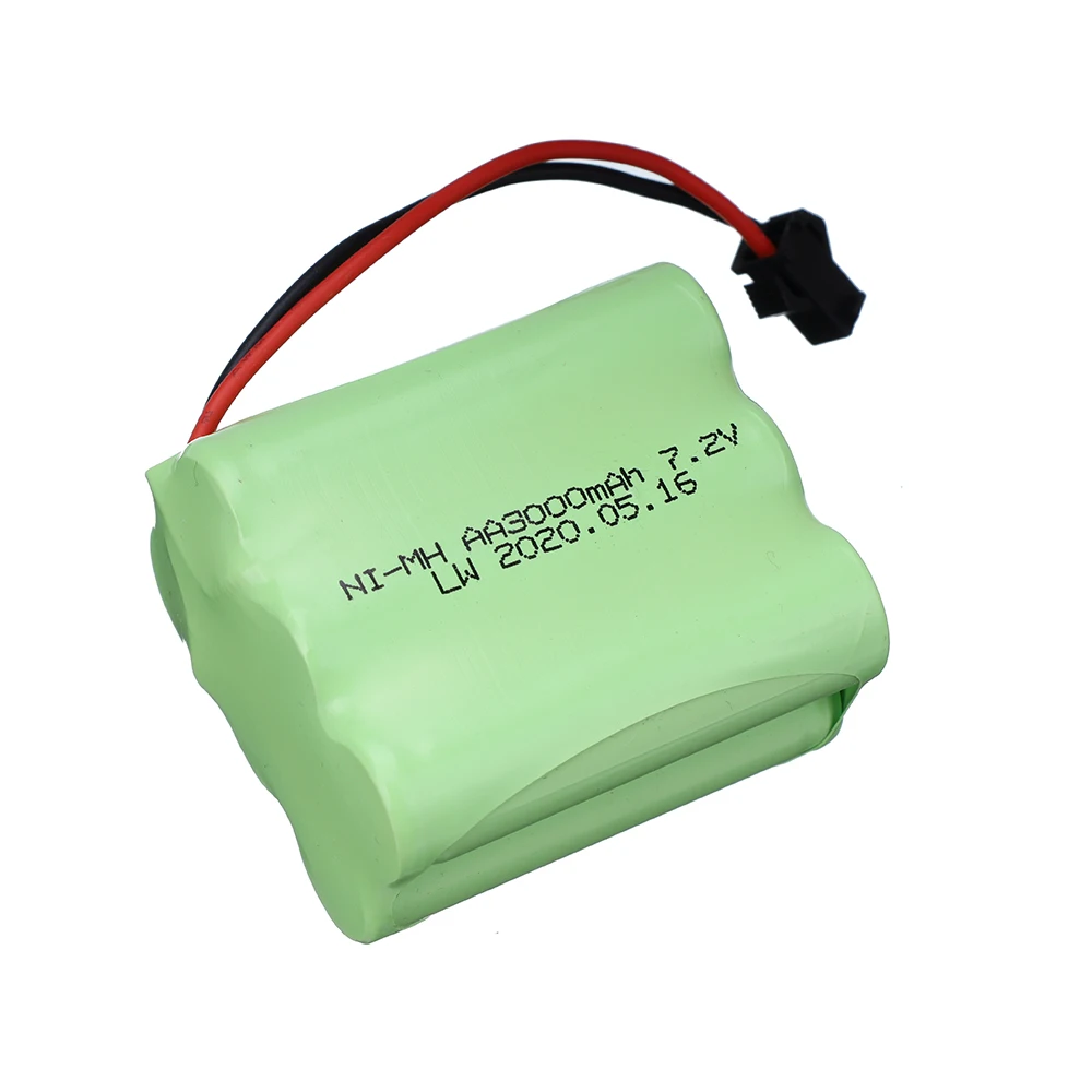 Batería NiMH de 7,2 V y 3000mah para coches de juguete Rc, tanques RC, camiones RC, Robots, pistolas RC, barcos RC, paquete de batería AA 7,2 V NI-MH, enchufe SM