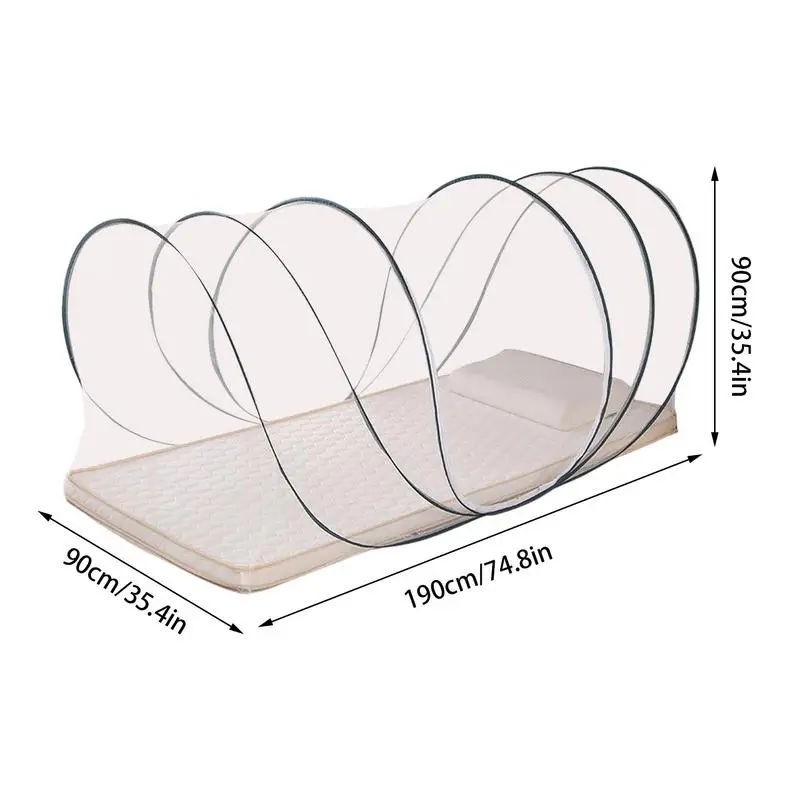 Portable Folding Mosquito Net with encrypted mesh Single Dormitory Camping Mosquito Net Home Travel Netting installation free