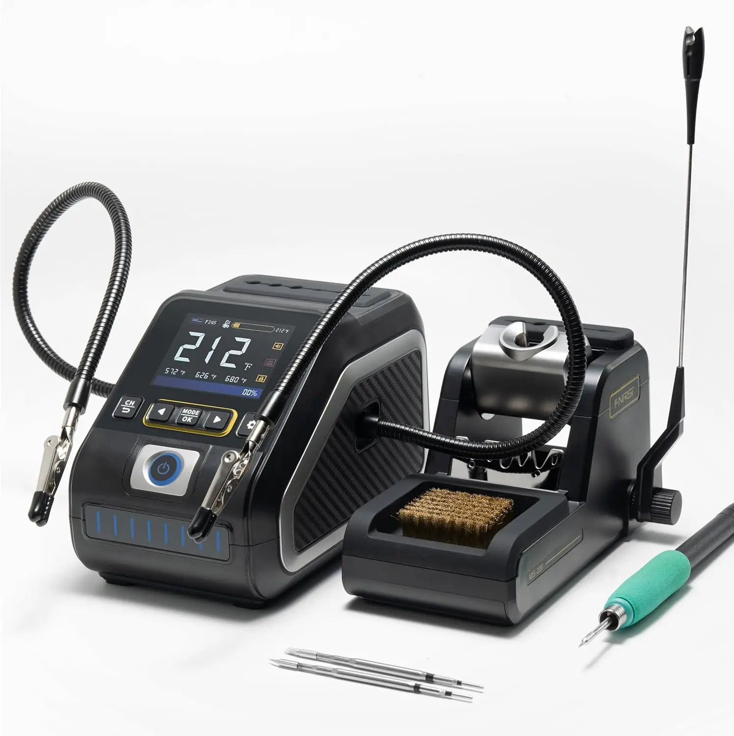 FNIRSI DWS-200 200W 245 Precision Digital Soldering Station Kit,with Soldering Helping Hand Electronic Welding Repair Solder Too