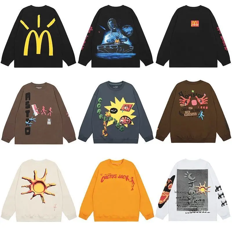 Trendy Brand TravisScott Sweater TS M Joint Hip-hop High Street Loose Print Alphabet Men and Women Couple Crew Neck Sweater