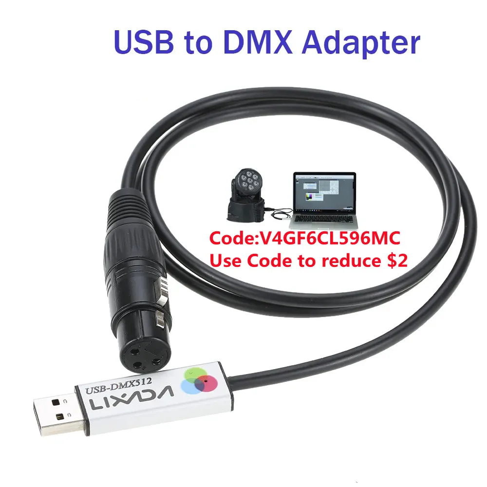 USB to DMX Interface Adapter LED DMX512 Computer PC Stage Lighting Controller Dimmer Led Dmx512 Interface With CD for DJ Disco