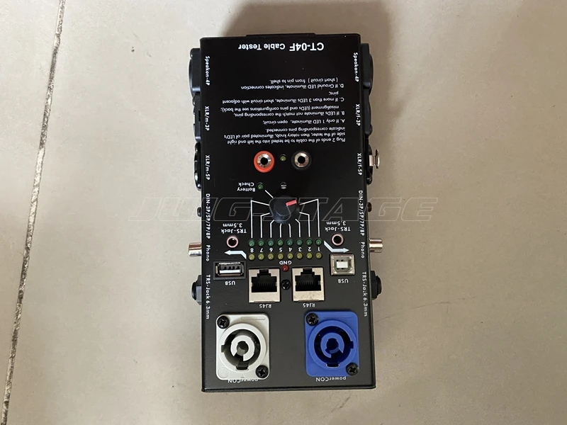 Máquina de testes RCA USB RJ45 de sinal DMX XLR