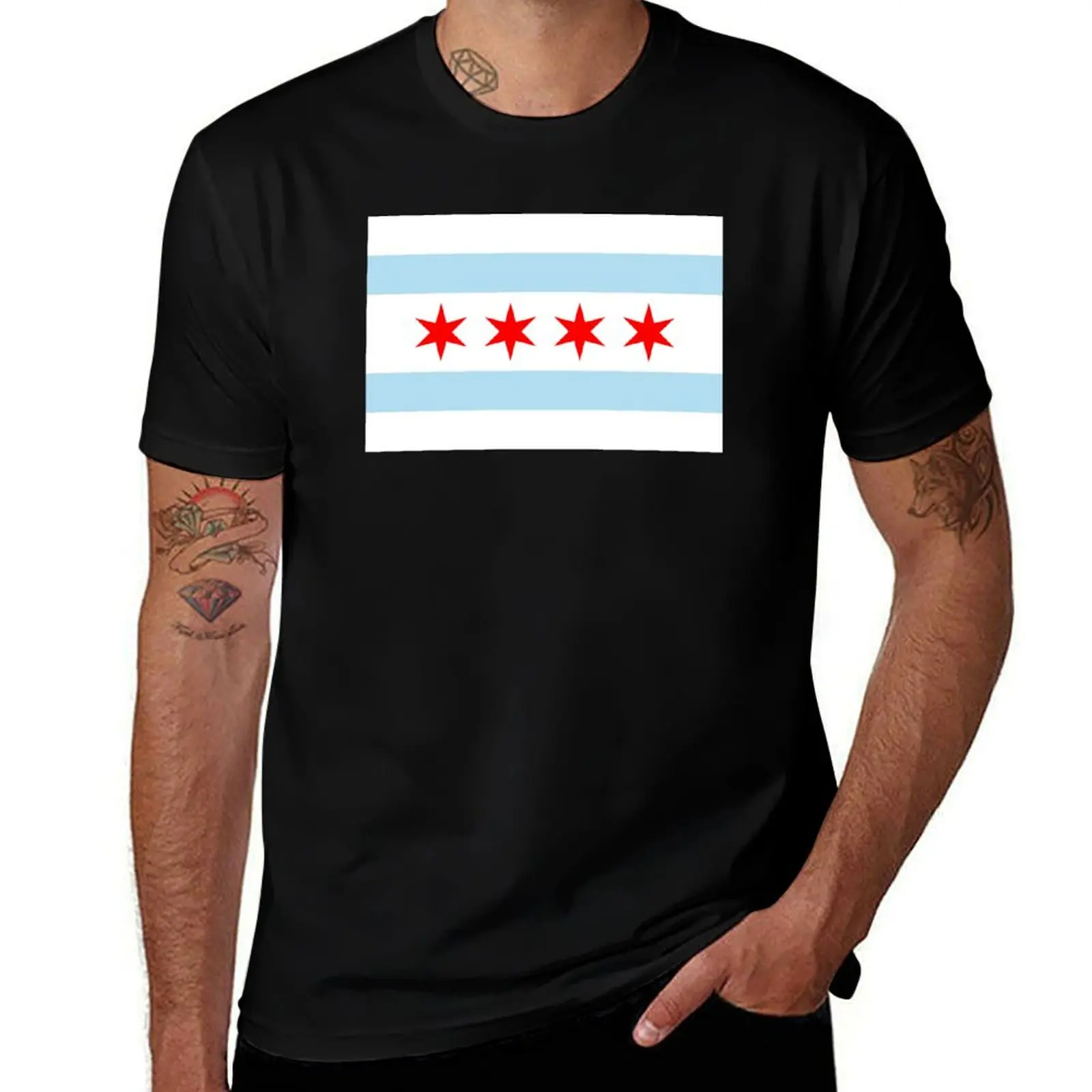 

Flag of Chicago - Blizzard Blue T-Shirt man t shirt designer man t shirt luxury anime tshirt T-shirt