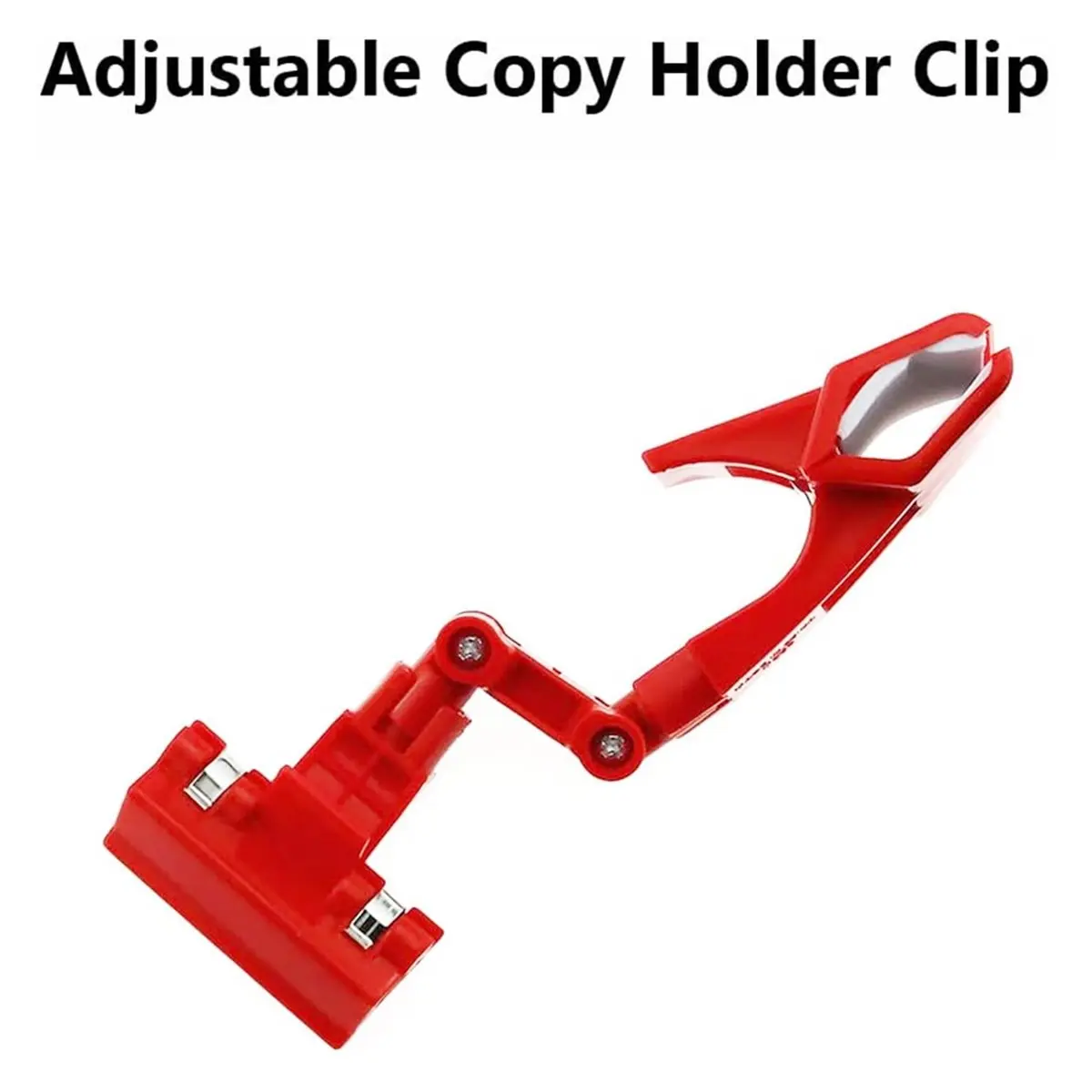 A95G 2 Pack Adjustable Document Holder, Rotatable Paper Copy Holder Clip Flexible Drawing Board Clamps - Black & Red