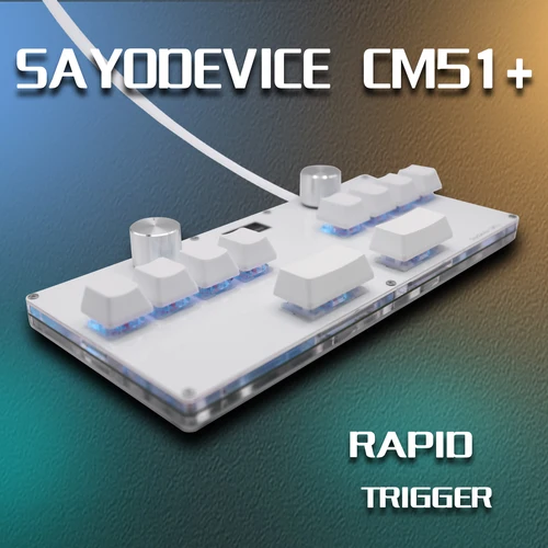 Imagen 2 del producto CM51 SayoDevice OSU DJ MAX OUTEMU/Gateron interruptores de gatillo rápido interruptores magnéticos teclado con perilla pantalla copia pasta Shotcut