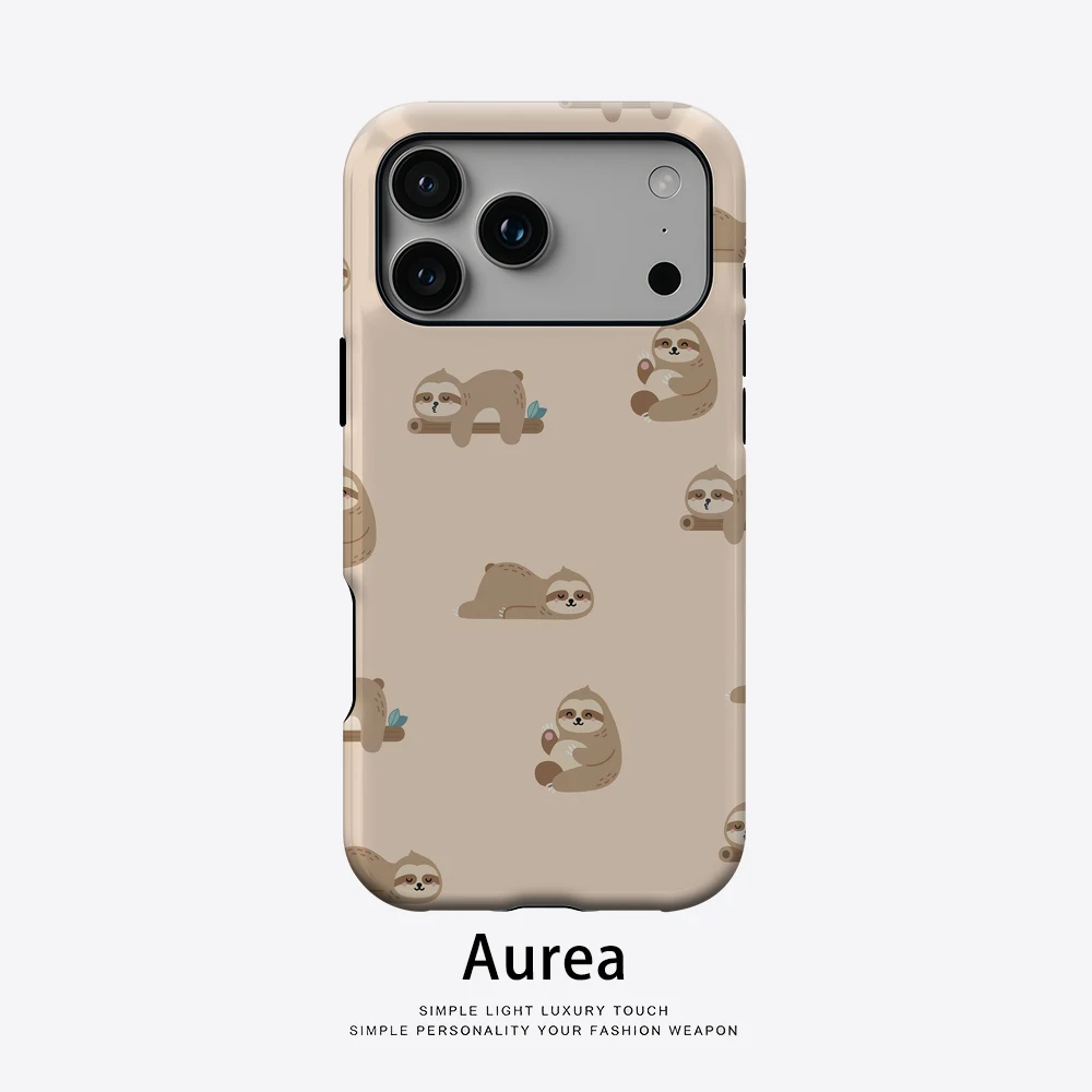 Faultier-Kuschel-Handyhülle für magnetische Handyhülle für iPhone 17 16 15 14 13 Pro Max Plus, einzelne doppelschichtige robuste Hülle