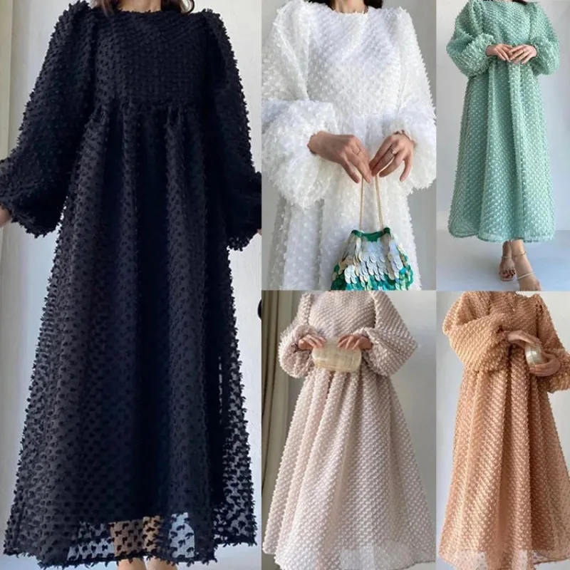 

Women White Maxi Dress Party Vestidos Lantern Sleeve Sexy The Middle East Beach Elegant Summer New Long Dresses Prom Dress