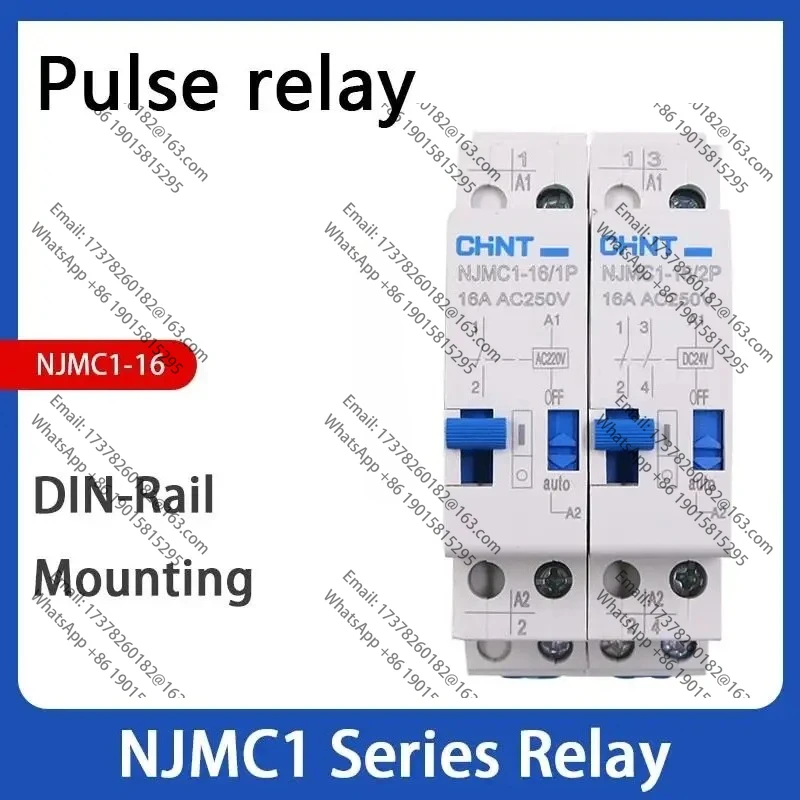 

CHINT-relé de pulso de señal de impulso NJMC1, NJMC1-16, 1P, 2P, 3P, 4P, AC220V, DC24V, 16A, CHNT