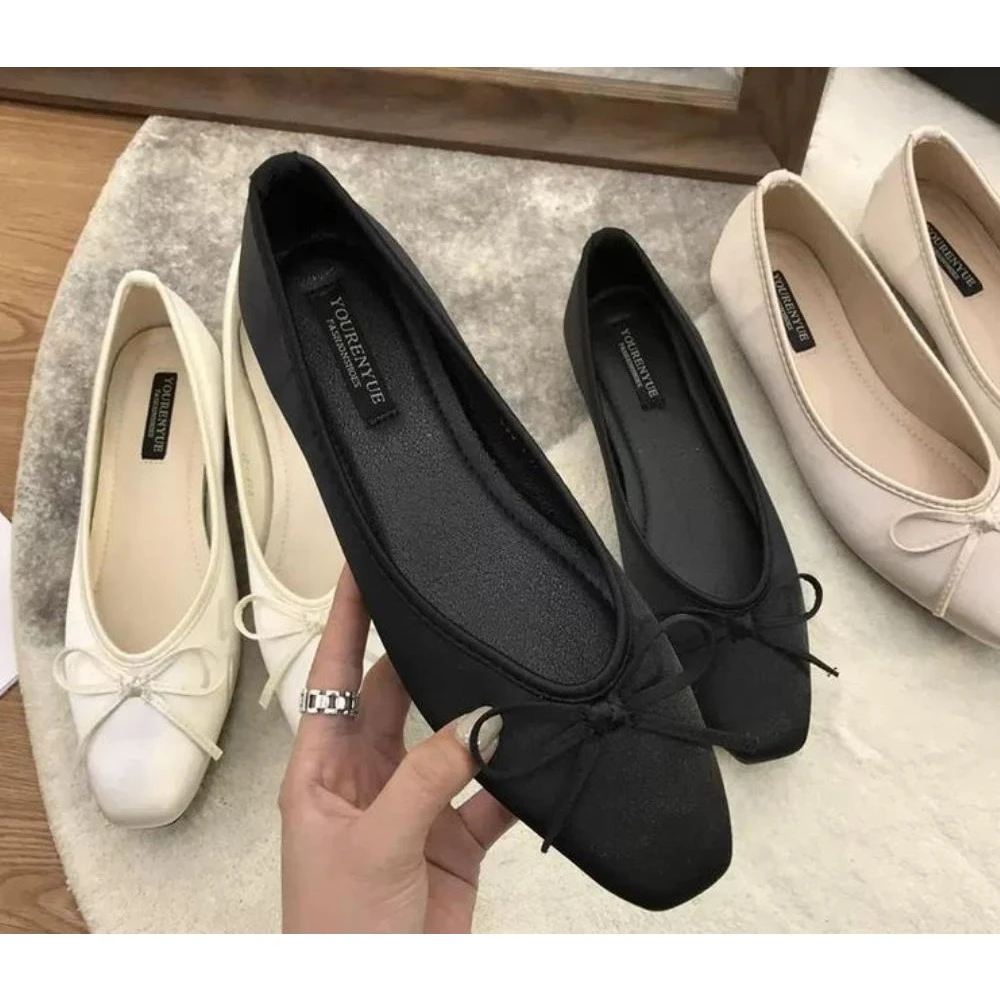 

Green Spring New Women Flat Shoes Fashion Green Ladies Casual Slip On Ballerinas Shoes Soft Flat Heel Outdoor Dress Ballet