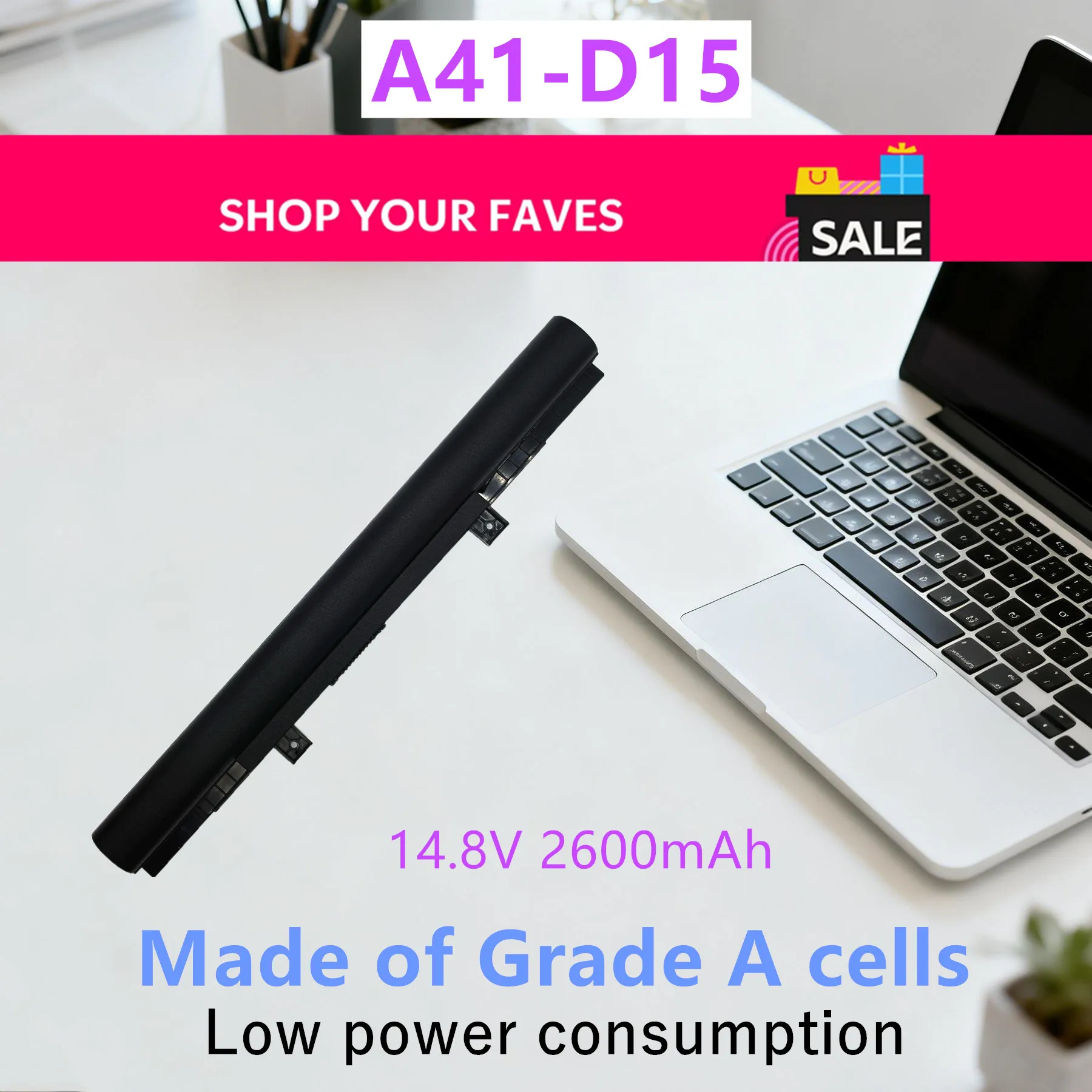 A41-D15 Laptop Battery for Medion Akoya E6416 E6422 E6415 E6411 E6412T E6417 E6421 P6659 P6670 E6424 P6657 E6432 P6661