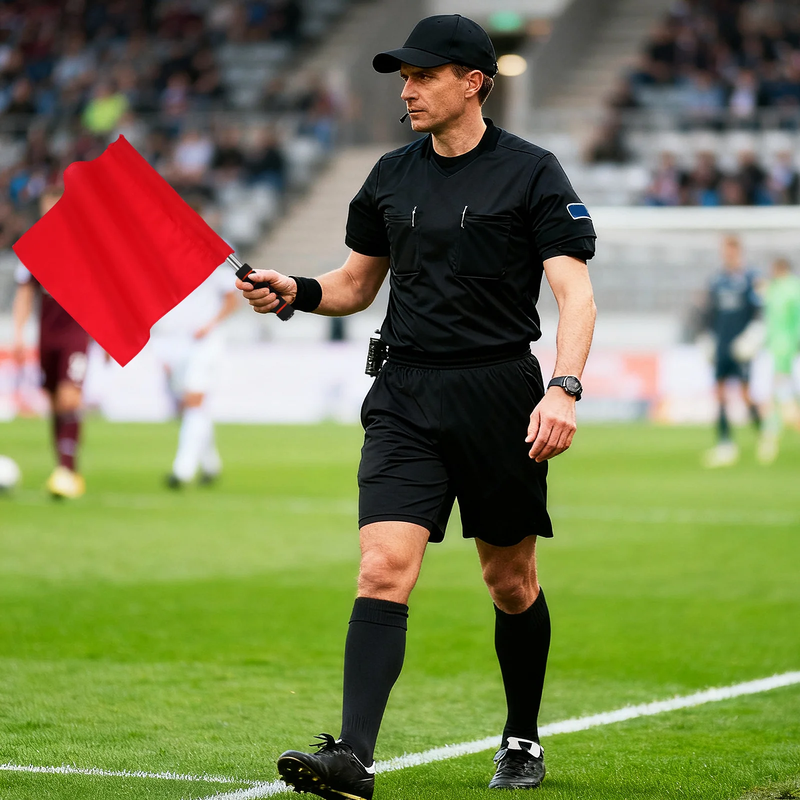 

2 pcs Commanding Referee Flags Stainless Steel Rod Sponge Handle Signal Flags For Sports Competition Racing Match Officiating