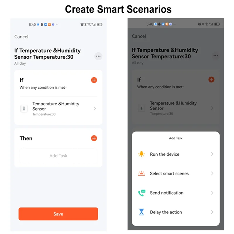 Plastic Temperature Humidity Sensor Indoor Hygrometer APP Remote Real-Time Monitoring Works With Alexa Google-A25R