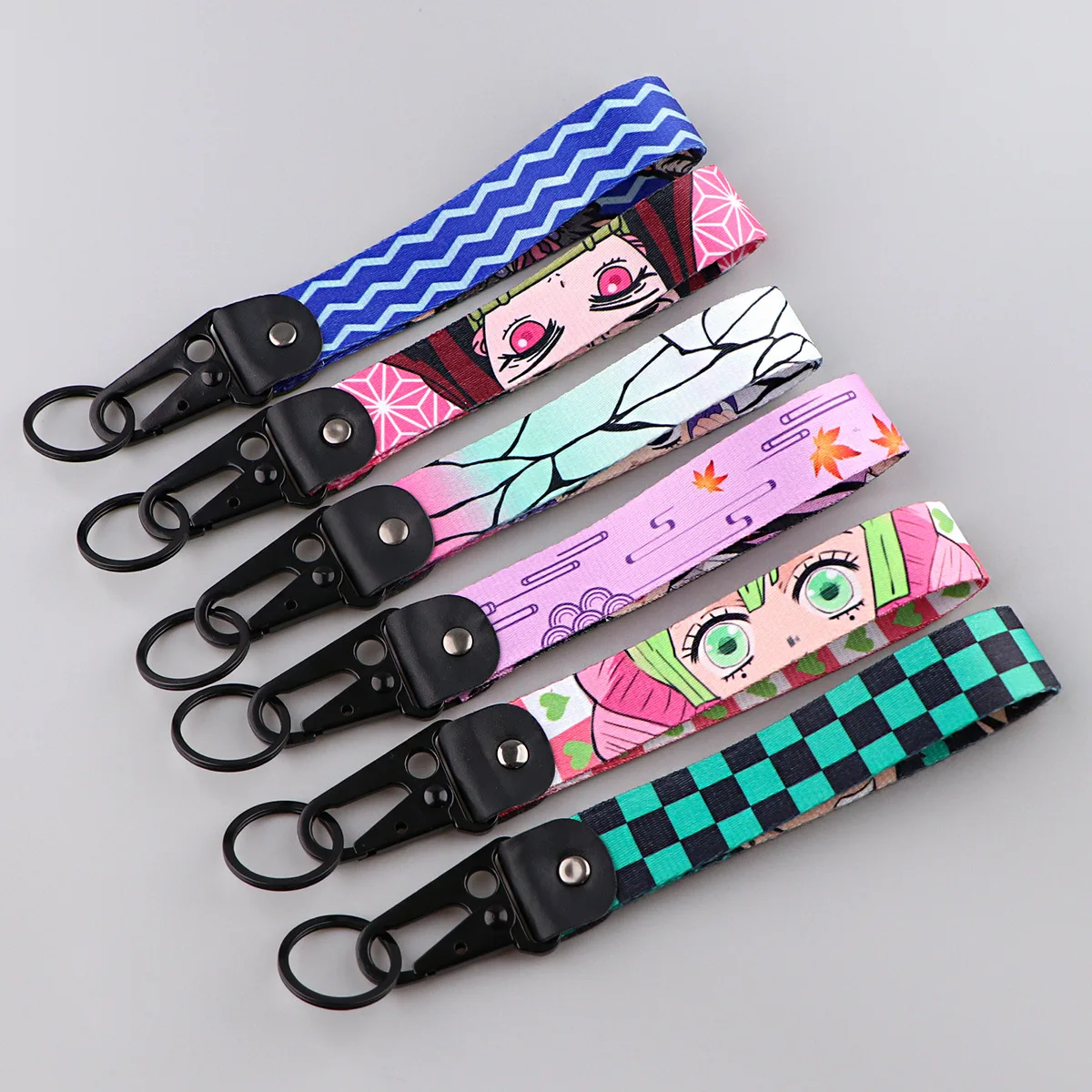 Anime Trinket Keychain Backpack Bags Keyfob Jewelry Cartoon Ribbon Leather Key Chain Wallets Keyholder llaveros chaveiro