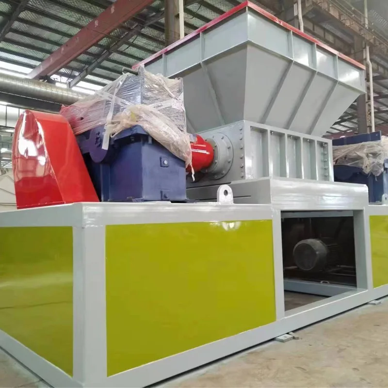 Large And Small Shredders Waste Tire Rubber Plastic Crusher Machine Head Material Metal Iron Block Double Shaft Shredder