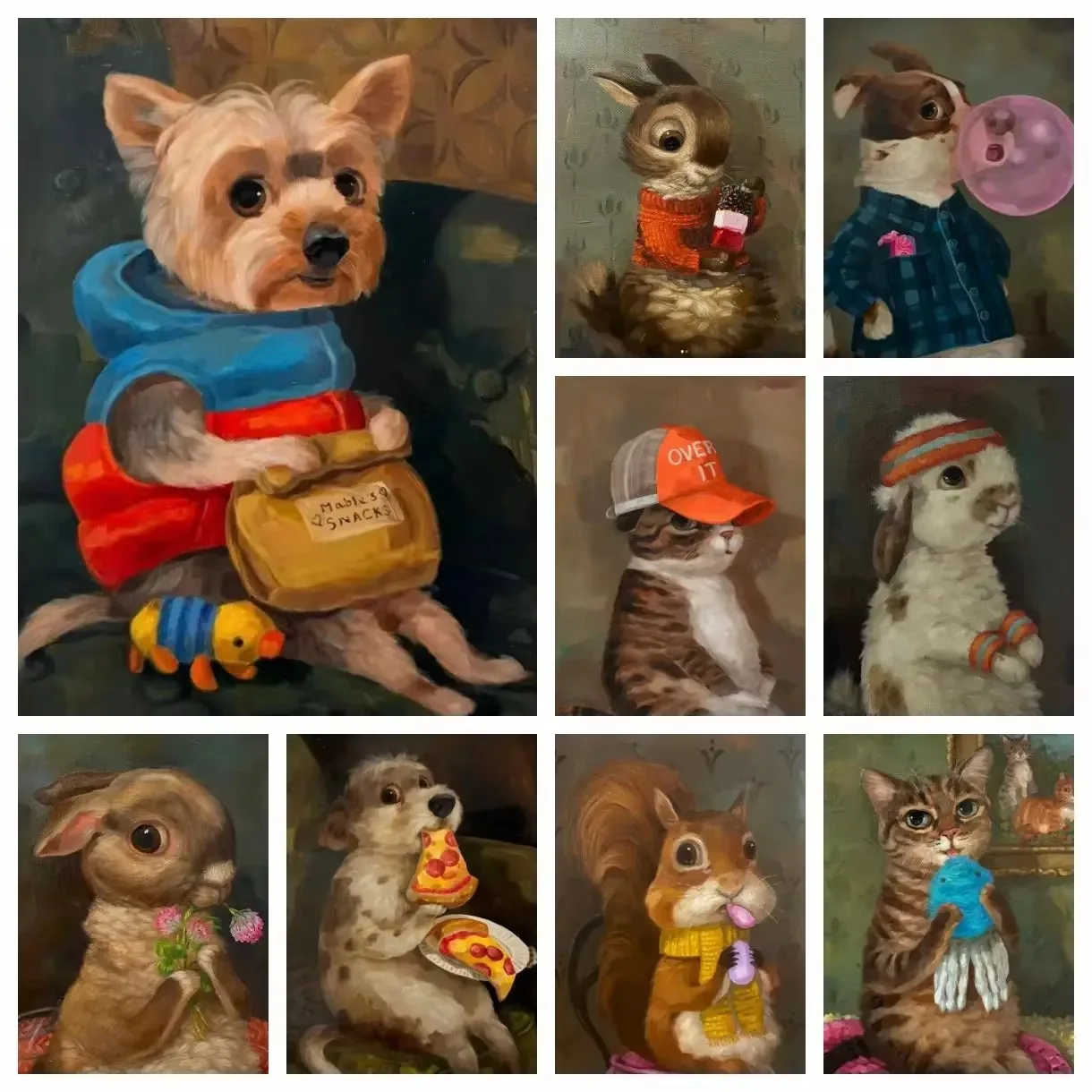 Jigsaw Puzzles 500 Pieces DIY Funny Animal Kitten Stealing Snacks Puzzles Decompression Toys for Adults Family Games Home decor