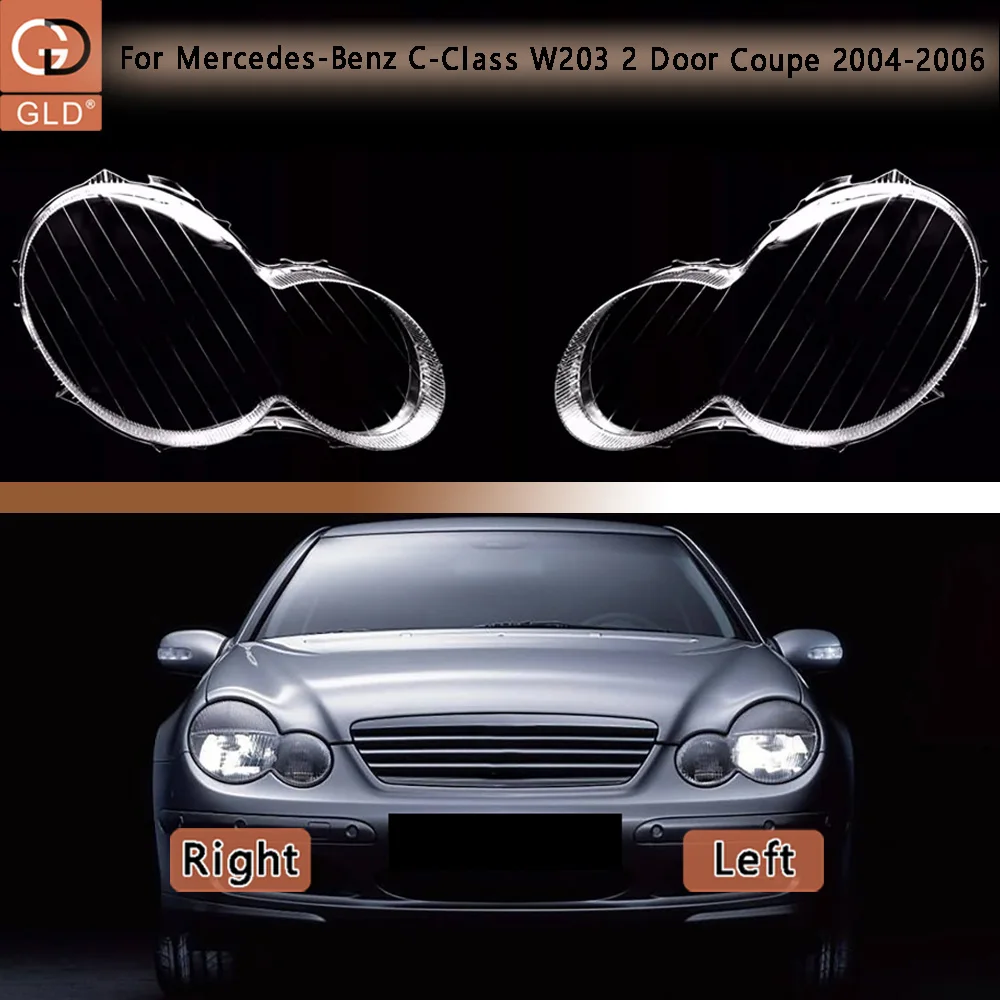 

Front Headlight Cover Transparent Lampshade Headlamp Shell Plexiglass For Mercedes-Benz 2004-2006 C-Class W203 2 Door Coupe