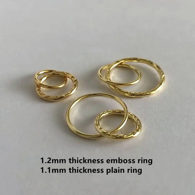 No Fade No Rust Vintage Real 14k Gold Filled Double Embossed Plain Rings Interlocking for Jewelry Making Charm Connector