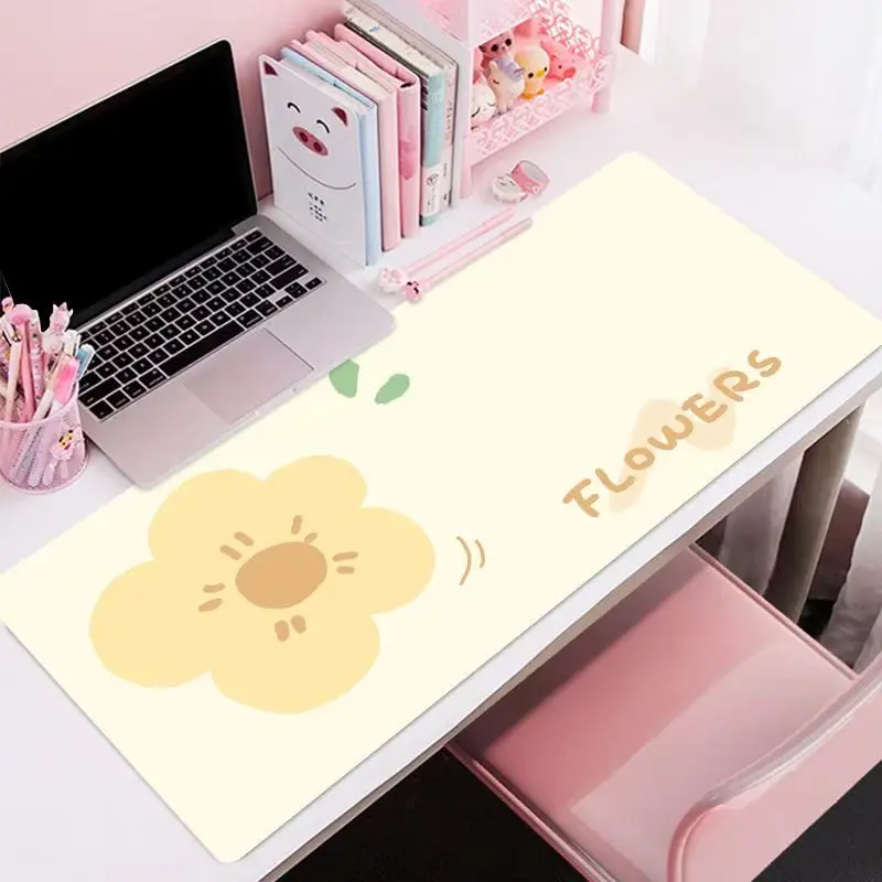 Cartoon illustration mouse pad oversized cute girl dormitory computer table pad large keyboard pad  pad