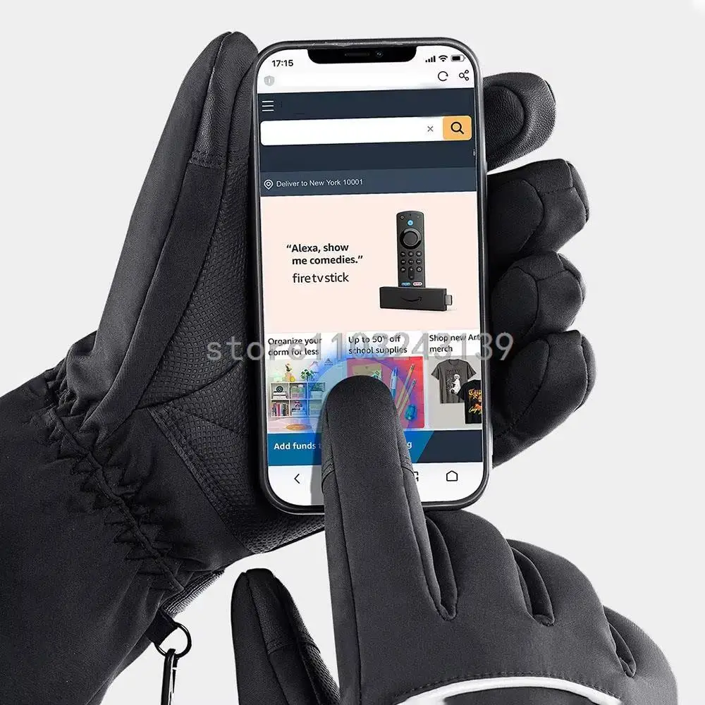 Heated Gloves Women Men Winter Warm Battery Case Heated Gloves Touch Screen Waterproof Skiing Heated Rechargeable Gloves