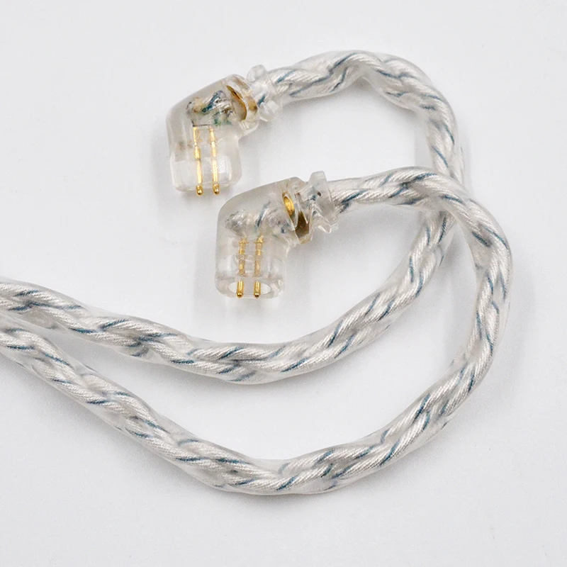 KZ Earphones Cable 8 Core Silver Blue Hybrid 784 Cores Silver Plated Upgrade Cable 2Pin 3.5mm Plug Heaset Wire KZ ZSXPRO ZS10PRO image 3