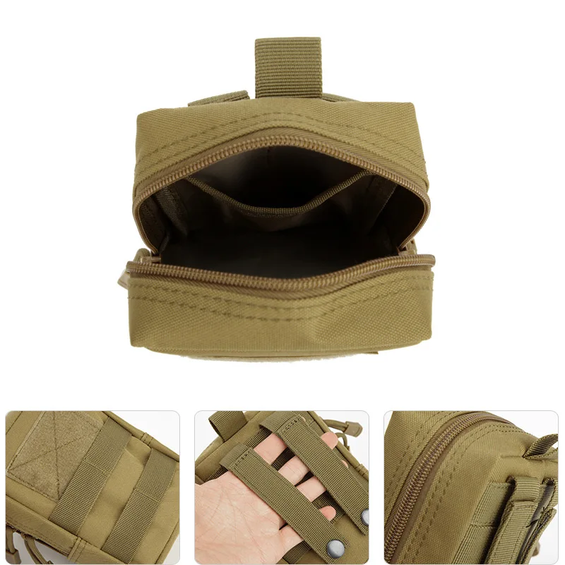 Multifunctional 1000D Outdoor Tactical Waist Bag EDC Molle Tool Zipper Waist Pack Accessory Durable Belt Pouch