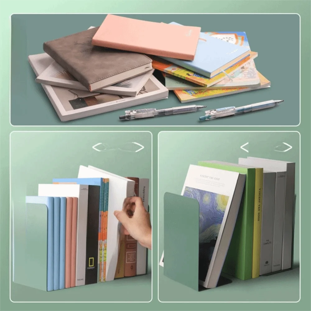 2 قطعة مجموعة كاندي اللون الدفتين شفافة الاكريليك كبير بلون أصحاب الكتب قوي البلاستيك PP عدم الانزلاق سطح المكتب حامل كتب #2