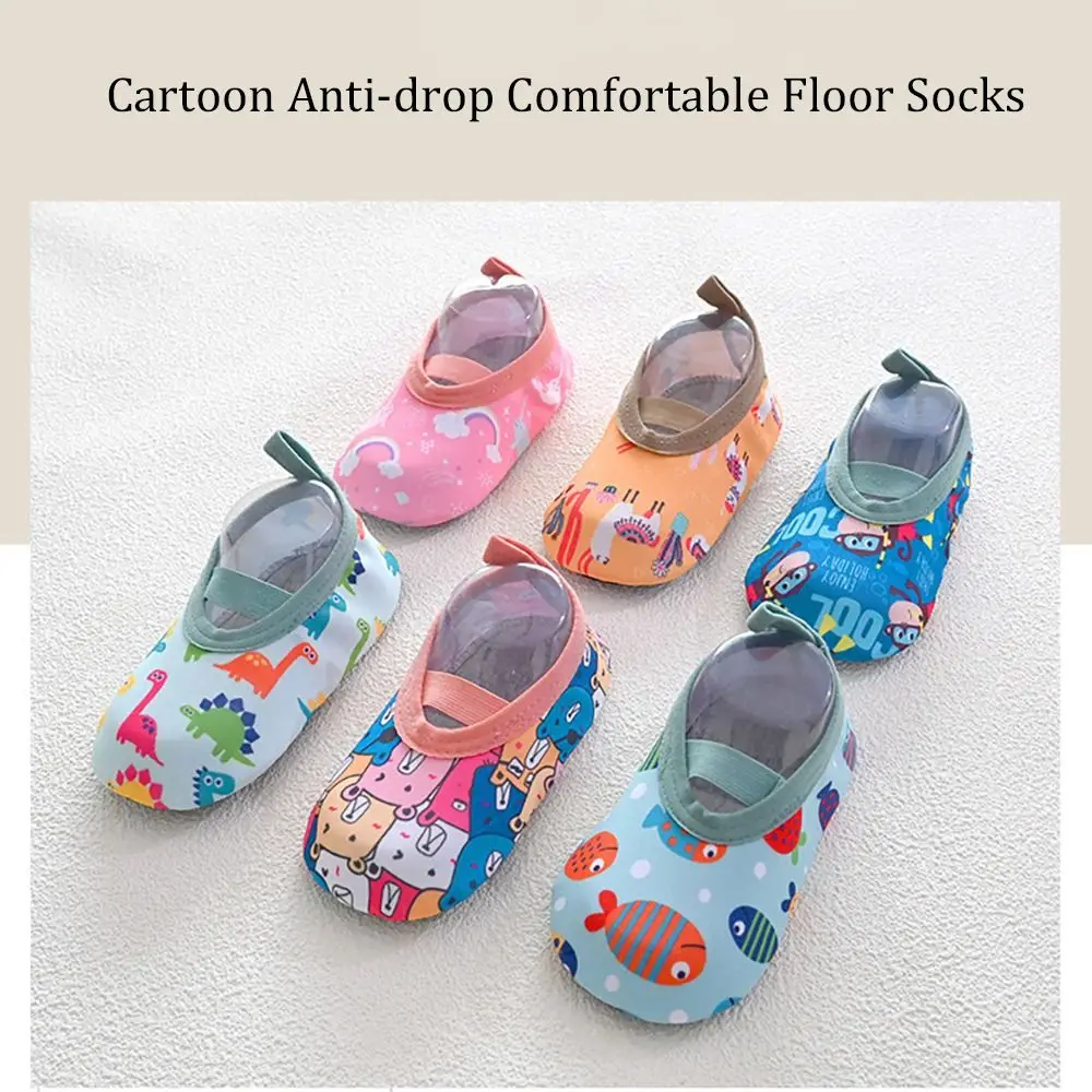 1Pair Trendy Non-slip Baby Floor Socks Cute Colorful Toddler Shoes High-Quality Soft Beach Shoes for Boys and Girls