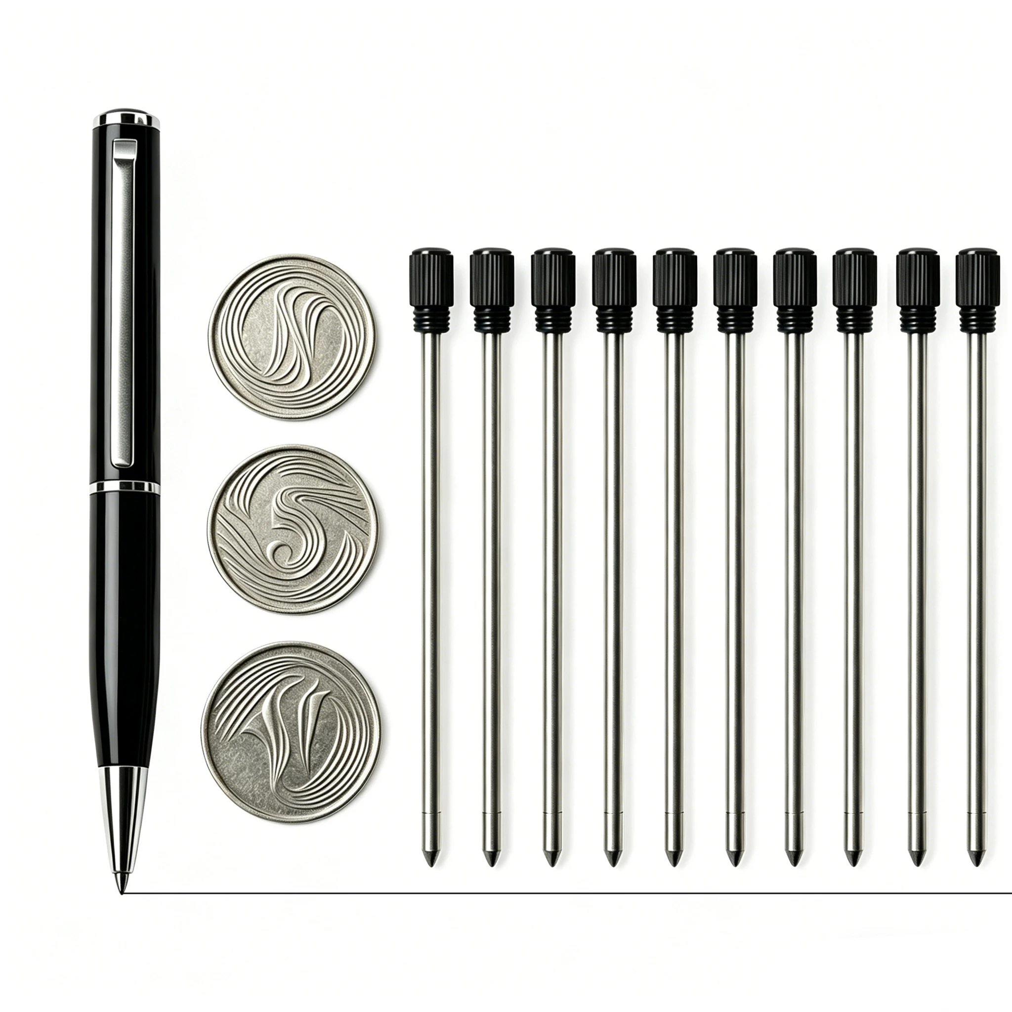 Compact Retractable Twist Ballpoint Pen Mini Pocket-Sized Metal Ballpen with Black Blue Replaceable Refills 0.7mm Travel Use image 4