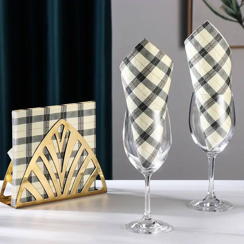 10/20pcs/pac 2-Ply New Plaid Printing Paper Napkins Colorful Napkins Wedding Hotel Party Paper Mouth Cloth Restaurant with Paper