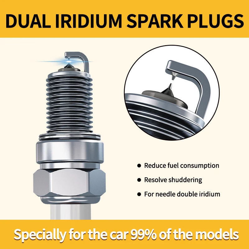 55490097 Replacement Parts Dual Iridium Spark Plug Candles for Car ILNAR8B7G Fit for MG GS 1.5T/RoeweI6 1.5T Replace