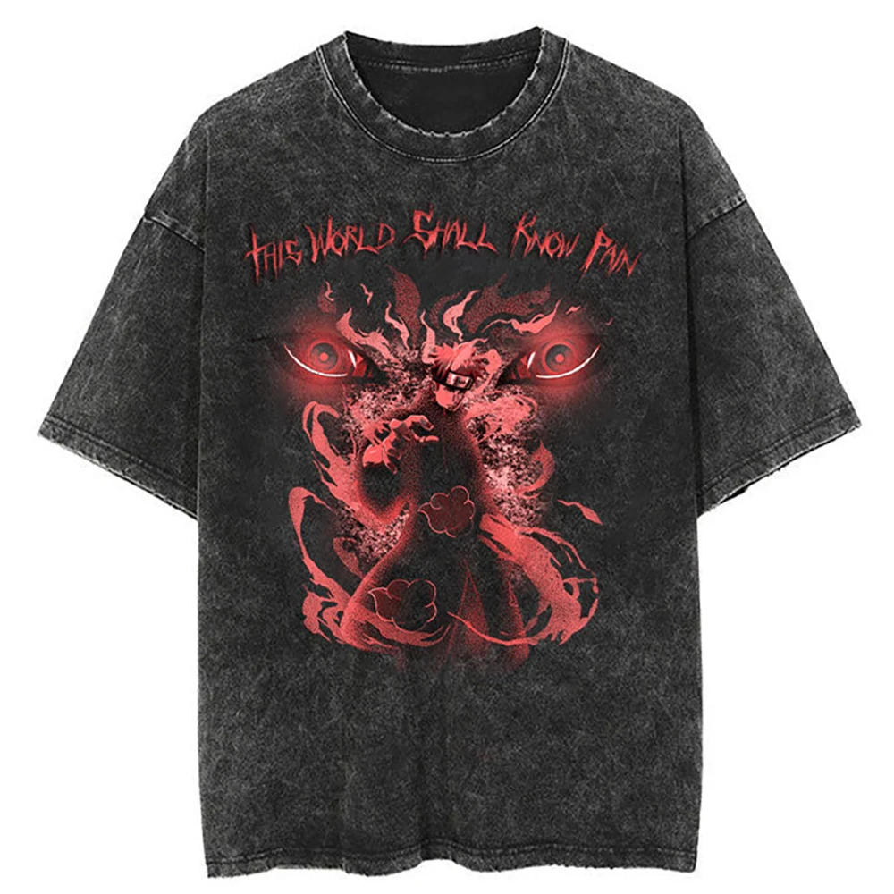 Hip Hop Streetwear T Shirt Japanese Anime Naruto Print T-Shirt Men Harajuku Cotton Tshirt Summer Short Sleeve Tops Tees