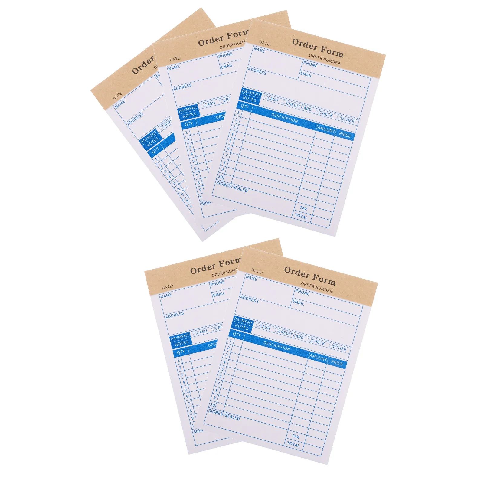 5pcs-invoice-receipt-book-for-order-book-for-small-cashier-two-part-form-vendor-bakery