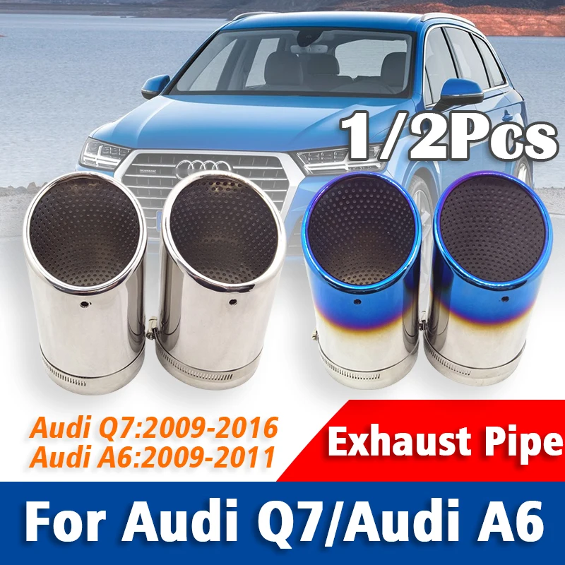 For Audi A6 Audi Q7 4LB 2009 2010 2011 2012 2013 2014 2015 3.0T 3.6T TDI Stainless Steel Car Exhaust Tip Tailpipe Muffler Tip