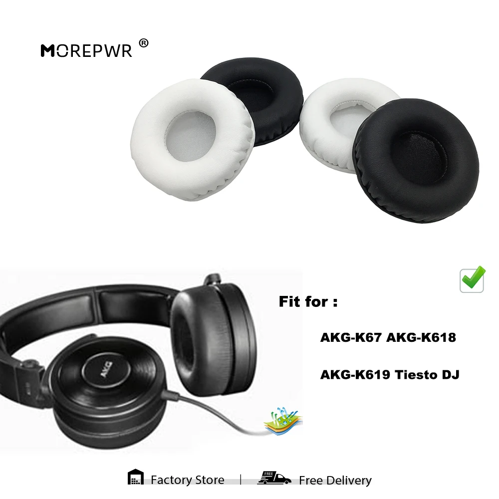 

Morepwr New Upgrade Replacement Ear Pads for AKG-K67 AKG-K618 AKG-K619 Tiesto DJ Headset Parts Leather Cushion Velvet Earmuff