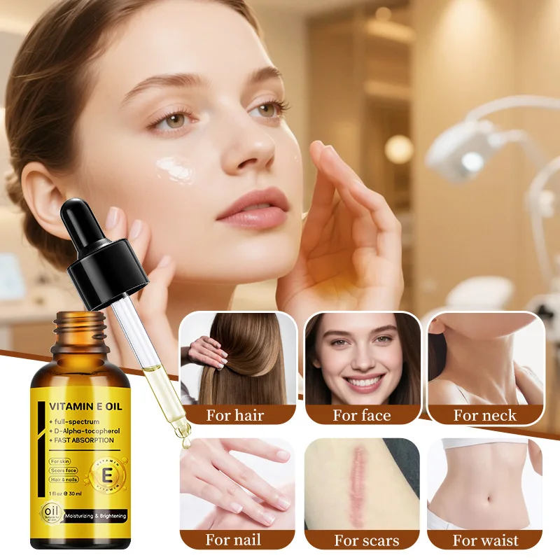 Natural Pure Vitamin E Oil Moisturizing Brightening Fast Absorption Repairing Facial and Body Essential Oil Nourishing Skin Care