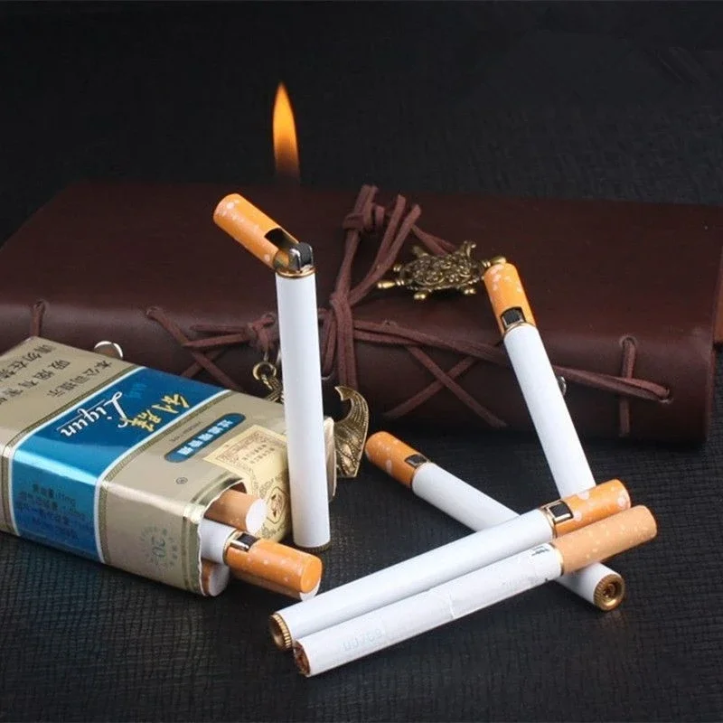 Portable Mini Cigarette Size Can Fit Into The Cigarette Box, Grinding Wheel, Open Flame Lighter, Metal Personalized Lighter,Gift