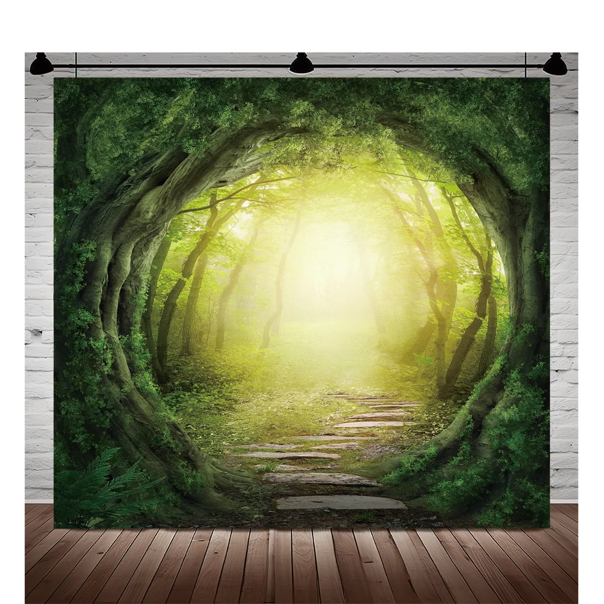 Castle Turret Ivy Cloud Wildflower Firefly Photography Background Enchanted Tree Rainbow Arch Brook Studio Backdrops LY-06