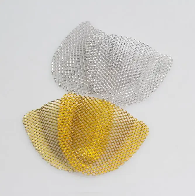 300pcs Dental Reinforcement Mesh Golden Metal Palatal Reinforcement Mesh for Upper and Lower Palatal Denture Materials Tool